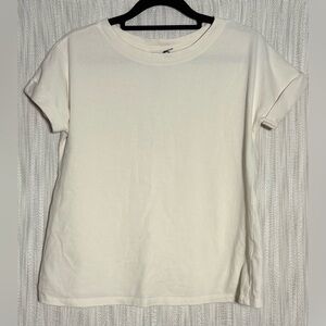 Sea salt organic cotton Cream Short Sleeve Tee